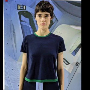 Ply-Knits Easton T-Shirt in Cowboy Blues-Bop Size Medium